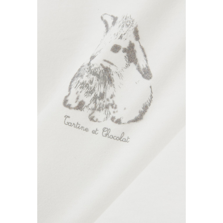 Tartine et Chocolat - Graphic Print T-shirt in Cotton Grey