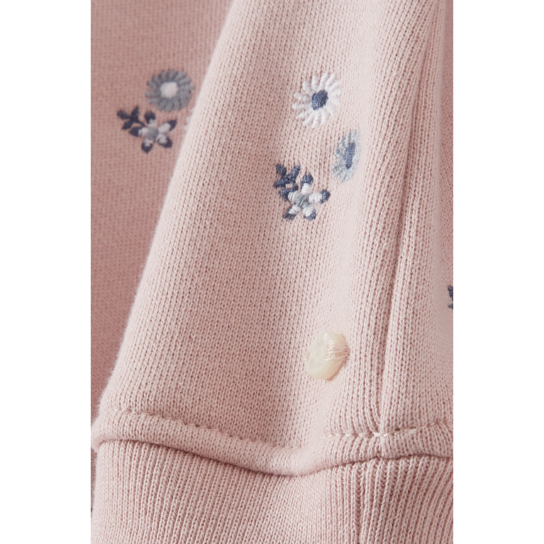 Tartine et Chocolat - Floral-embroidered Sweatshirt in Cotton-fleece