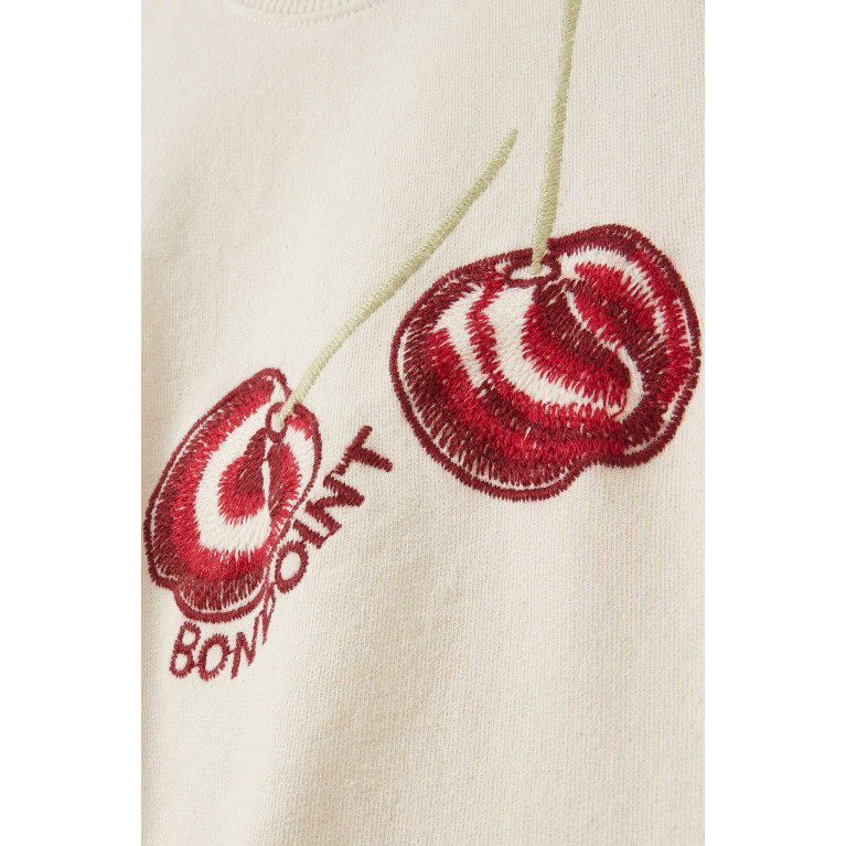 Bonpoint - Cherry Logo Sweatshirt in Organic Cotton