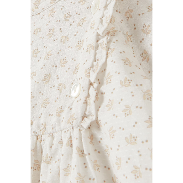 Bonpoint - Floral Ruffled Dress in Cotton