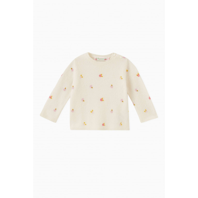 Bonpoint - Floral Knit Pullover in Cashmere