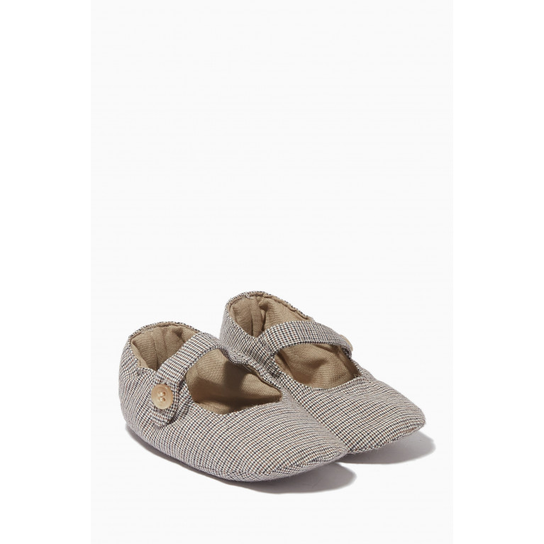Bonpoint - Striped Quilted Shoes in Cotton