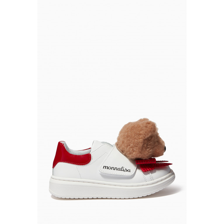 Monnalisa - 3D Teddy Sneakers in Nappa Leather