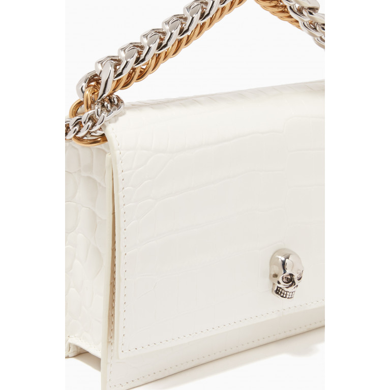 Alexander McQueen - Small Skull Bag with Chain in Croc-embossed Leather