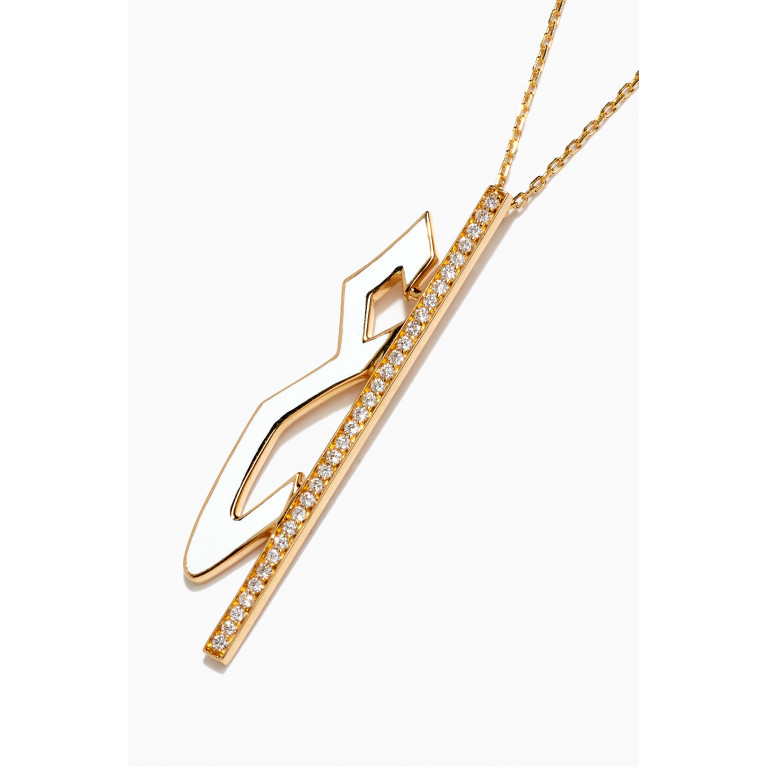 Bil Arabi - Mina "Ein" Letter Diamond Necklace in 18kt Yellow Gold
