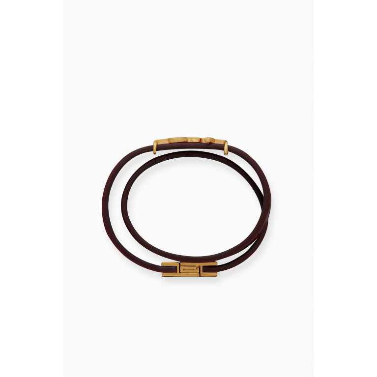 Saint Laurent - Opyum Double Wrap Bracelet in Crocodile-embossed Leather