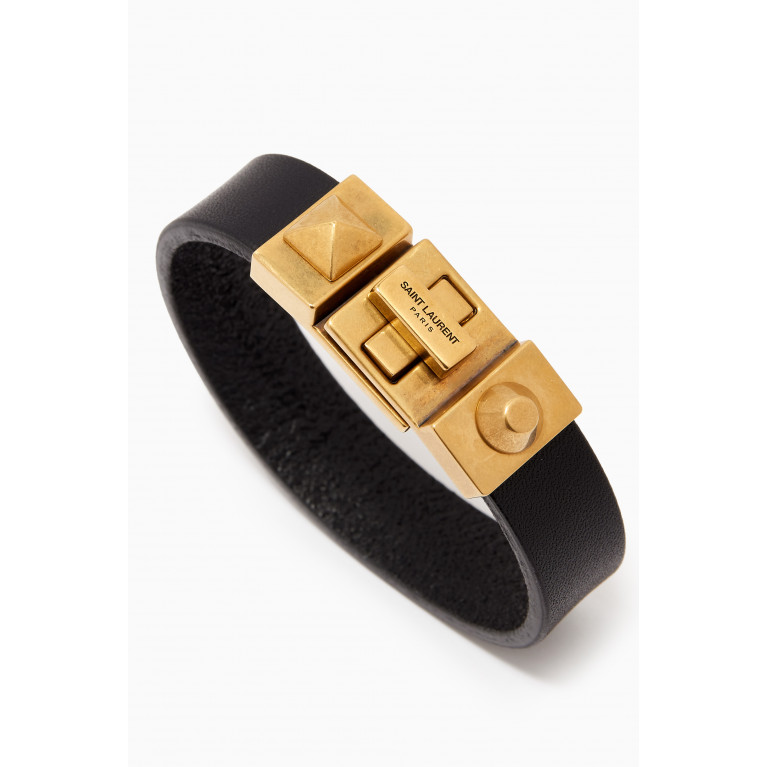 Saint Laurent - Studded-closure Bracelet in Leather
