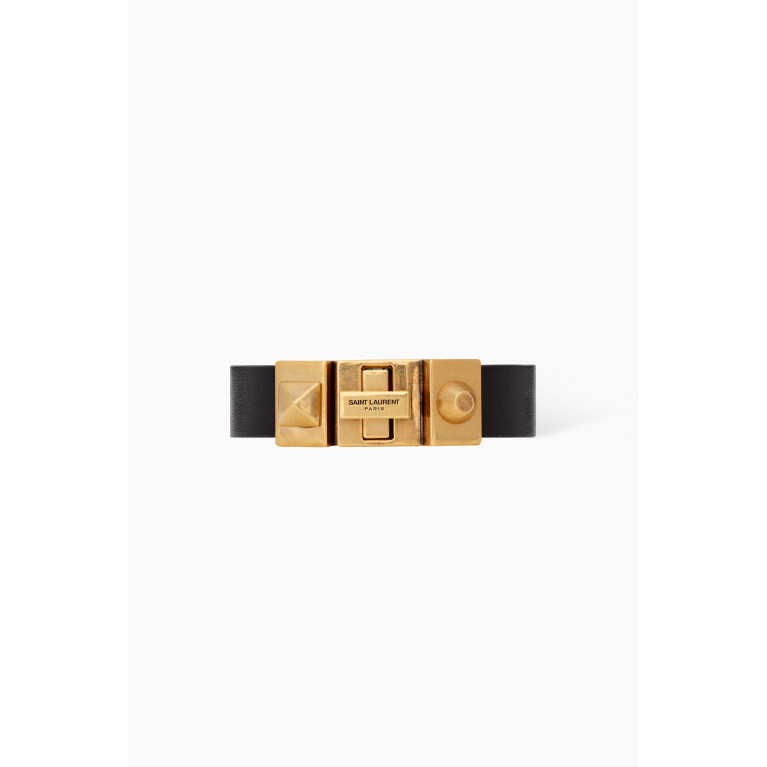 Saint Laurent - Studded-closure Bracelet in Leather
