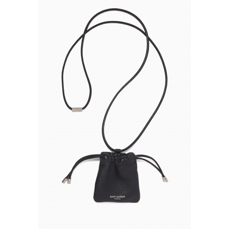 Saint Laurent - Mini Airpod Holder Pouch Necklace in Smooth-leather