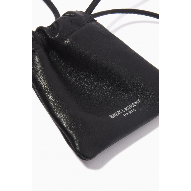 Saint Laurent - Mini Airpod Holder Pouch Necklace in Smooth-leather
