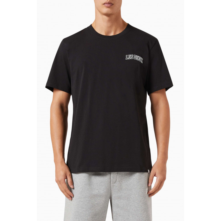 Les Deux - Blake Logo T-shirt in Cotton-jersey Black