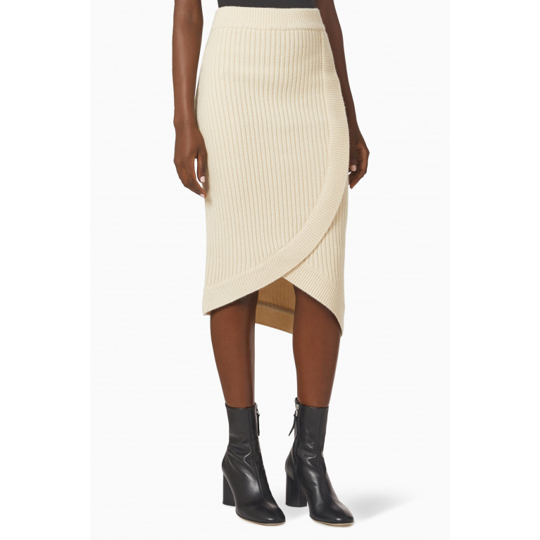 LVIR - Unbalance Midi Skirt in Wool-blend