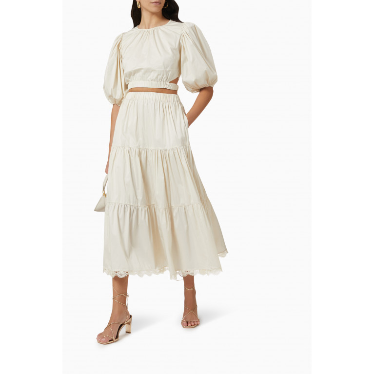Keepsake The Label - Penny Midi Skirt in Soft-cotton Neutral