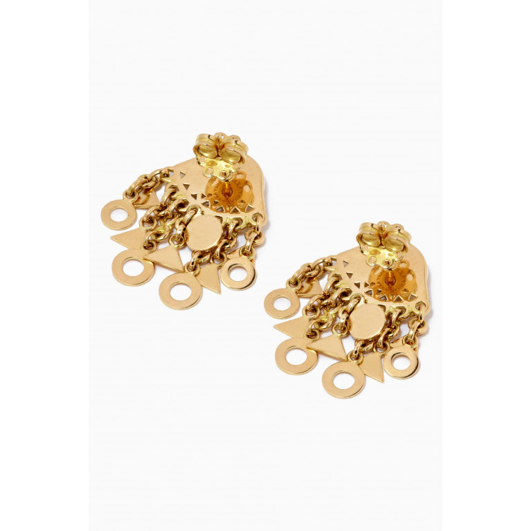 Azza Fahmy - Charm Earrings in 18kt Yellow Gold
