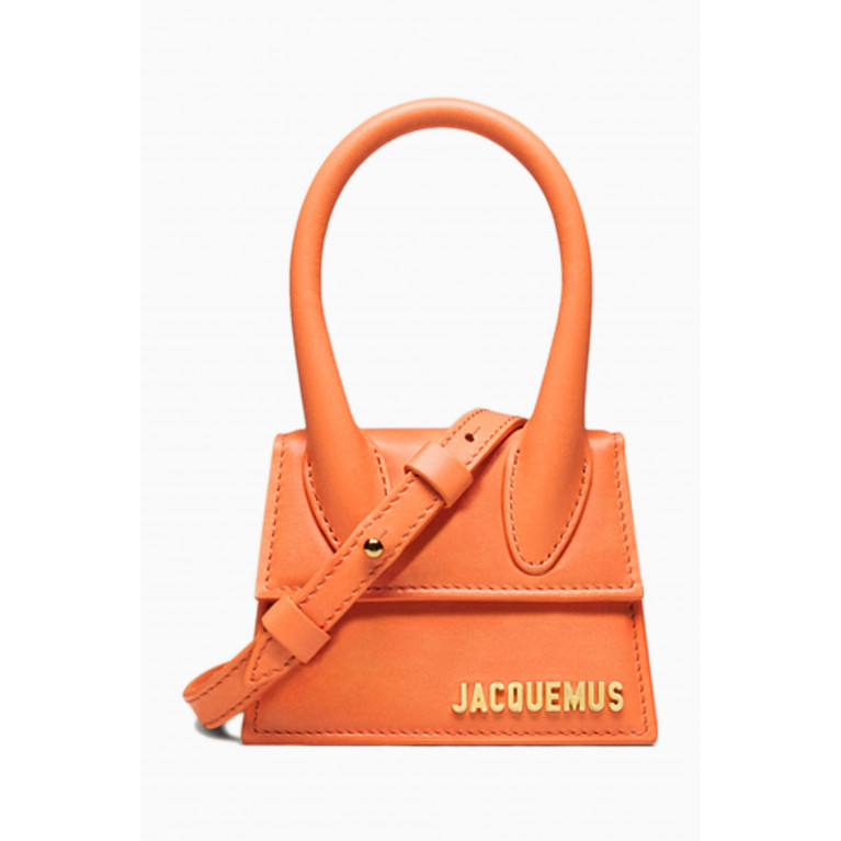 Jacquemus - Le Chiquito Signature Mini Tote Bag in Smooth Leather Orange