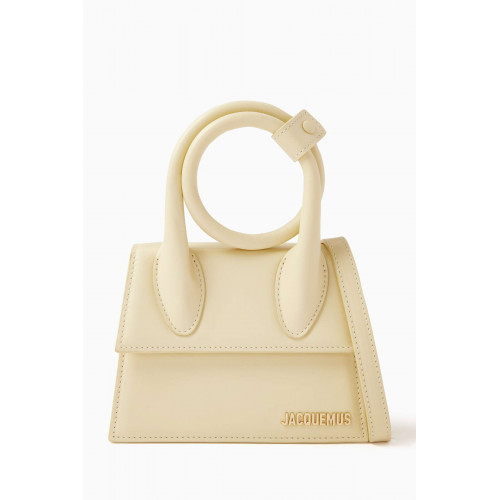 Jacquemus - Le Chiquito Noeud Shoulder Bag in Smooth-leather Neutral