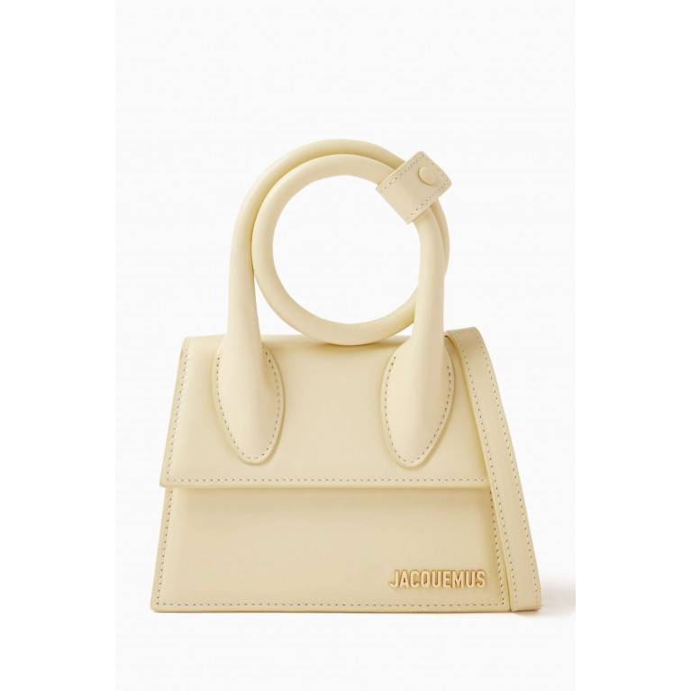 Jacquemus - Le Chiquito Noeud Shoulder Bag in Smooth-leather Neutral