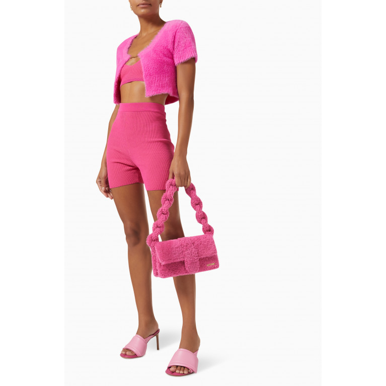 Jacquemus - Le Bambidou Shoulder Bag in Shearling Pink