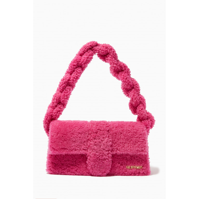 Jacquemus - Le Bambidou Shoulder Bag in Shearling Pink