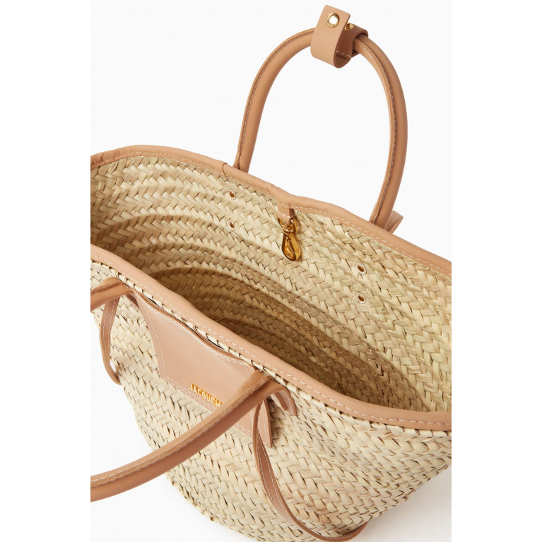 Jacquemus - Le Panier Soli Beach Basket Bag in Palm Leaf