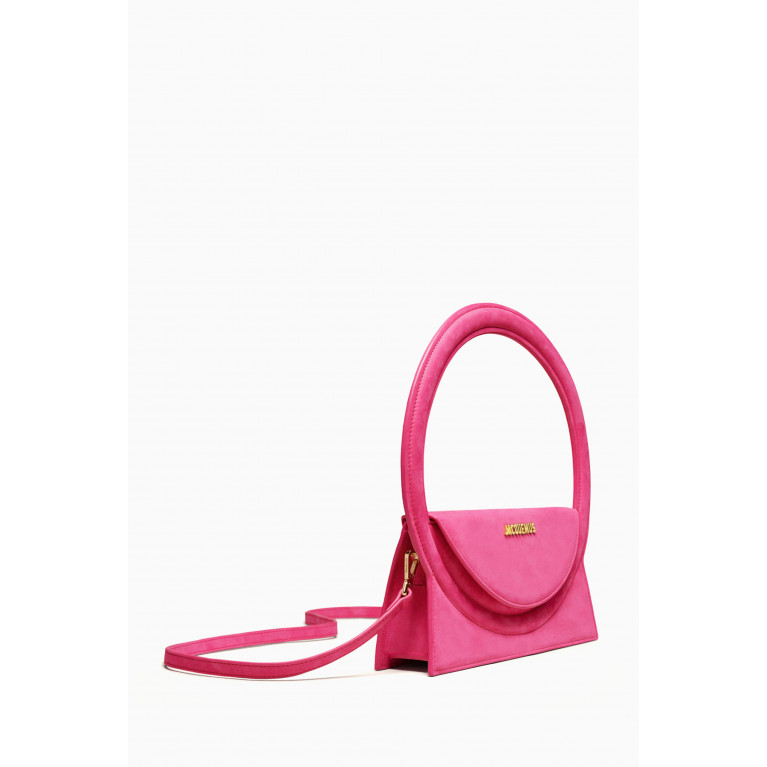 Jacquemus - Le Sac Rond Shoulder Bag in Nubuck Pink