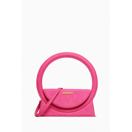 Jacquemus - Le Sac Rond Shoulder Bag in Nubuck Pink