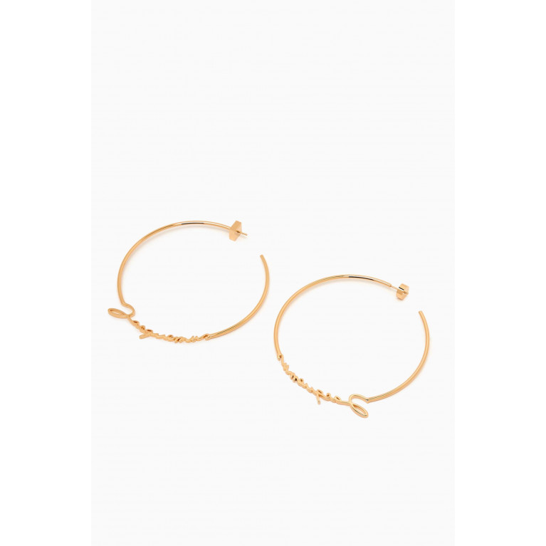 Jacquemus - Les Creoles Signature Hoop Earrings in Gold-plated Brass