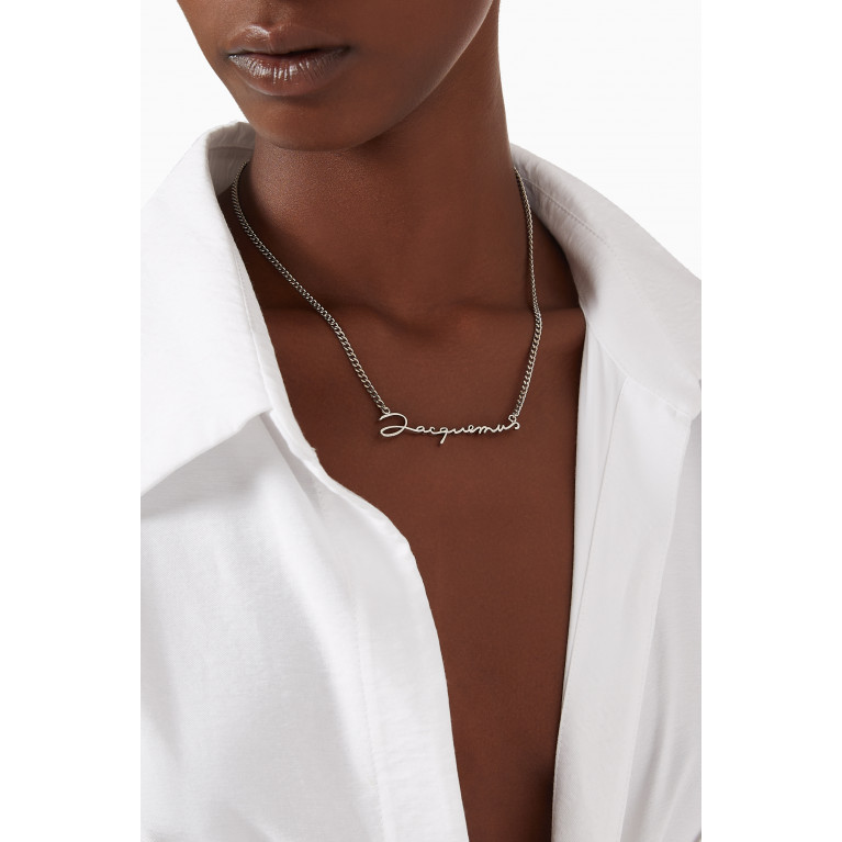 Jacquemus - La Chain Signature Necklace in Plated Brass Silver