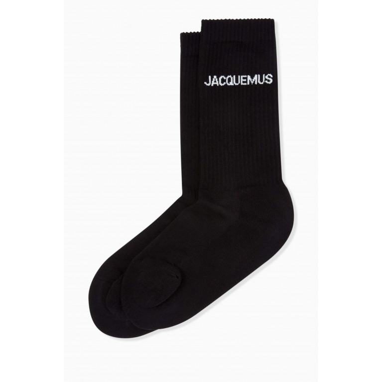 Jacquemus - Les Chaussettes Socks in Ribbed Organic-cotton Black
