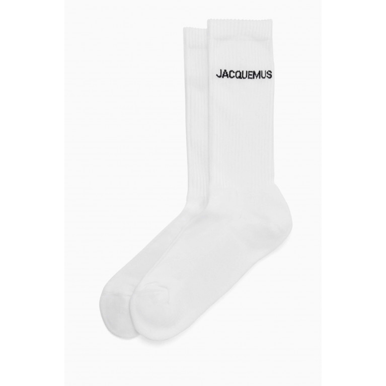 Jacquemus - Les Chaussettes Socks in Ribbed Organic-cotton White