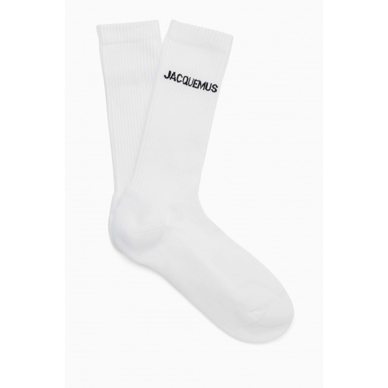 Jacquemus - Les Chaussettes Socks in Ribbed Organic-cotton White