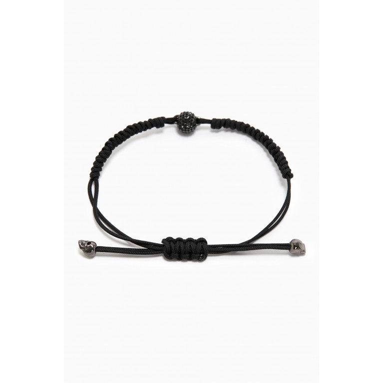 Alexander McQueen - Pavé Skull Friendship Cord Bracelet in Brass
