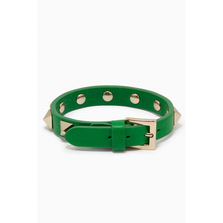 Valentino - Valentino Garavani Rockstud Bracelet in Calfskin Green