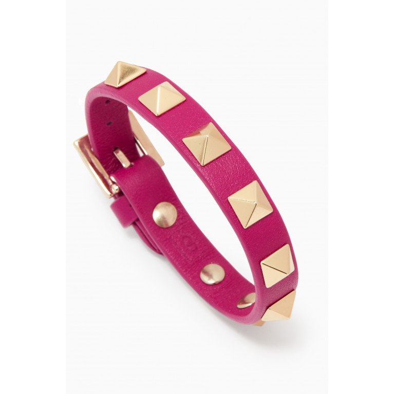 Valentino - Valentino Garavani Rockstud Bracelet in Calfskin Pink