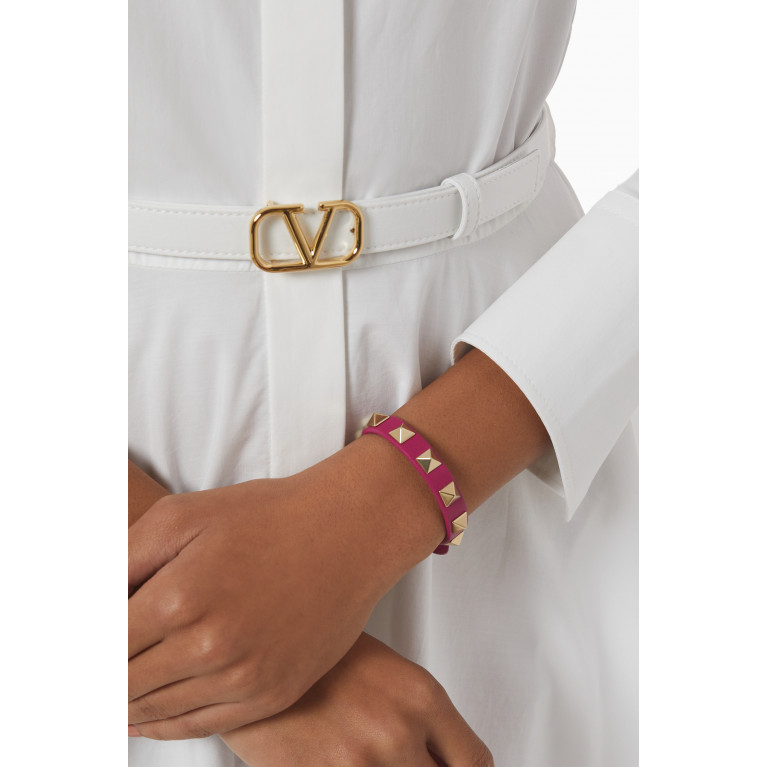 Valentino - Valentino Garavani Rockstud Bracelet in Calfskin Pink