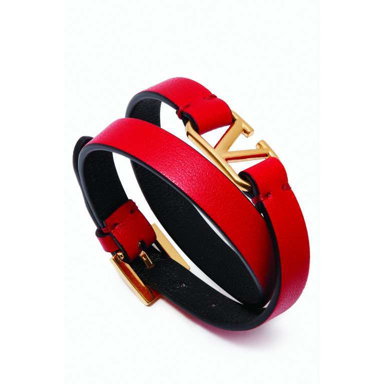 Valentino - Valentino Garavani VLOGO Signature Double-strap Bracelet in Glossy Leather