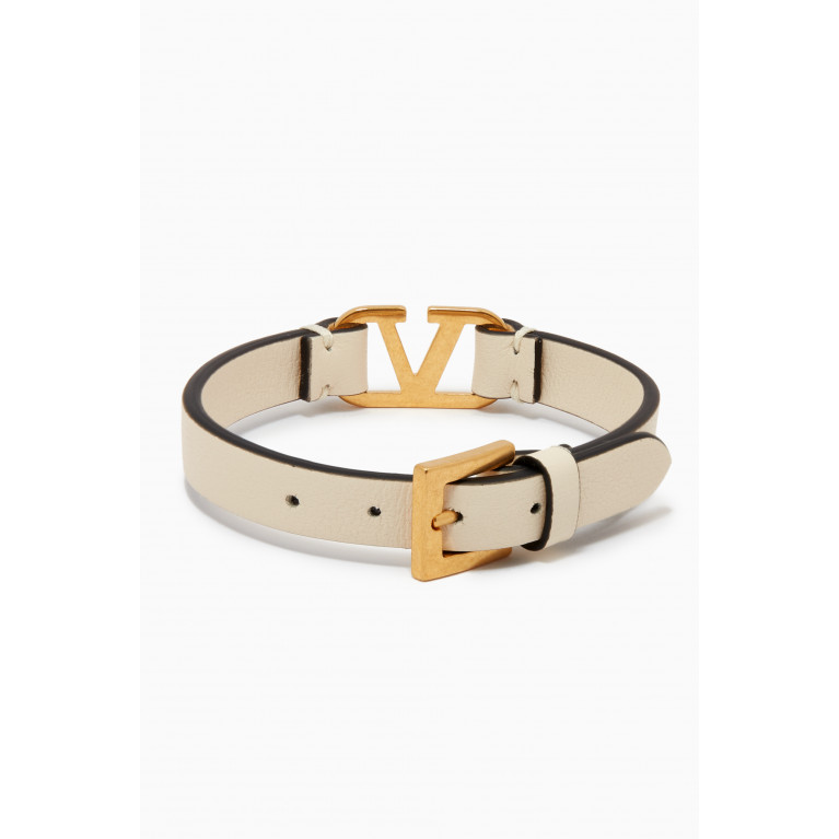 Valentino - Valentino Garavani VLogo Signature Bracelet in Leather White