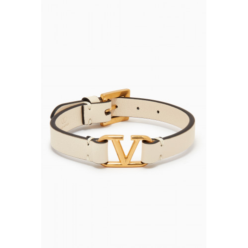 Valentino - Valentino Garavani VLogo Signature Bracelet in Leather White