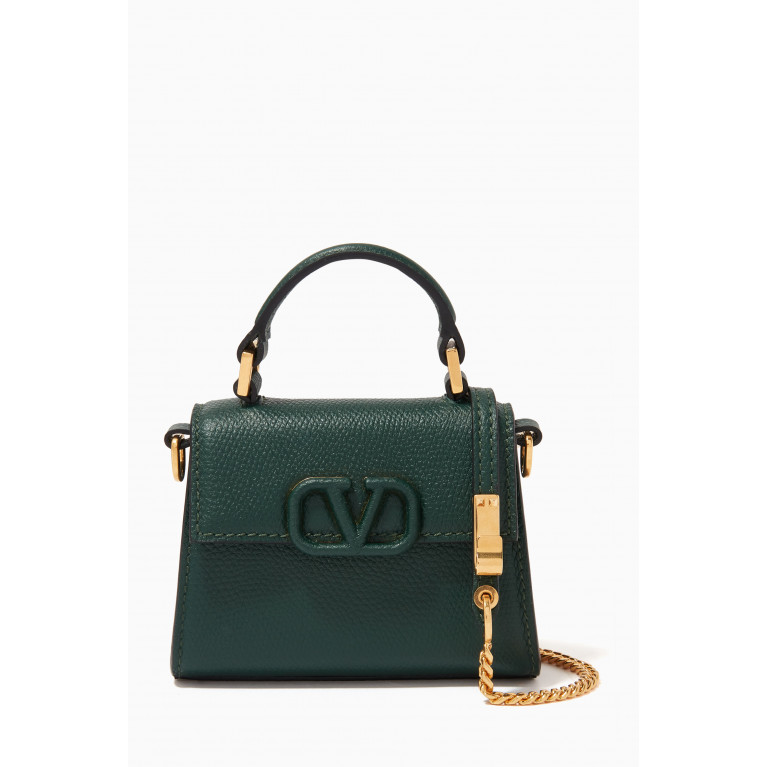 Valentino - Valentino Garavani VSLING Micro Bag in Grainy Leather Green
