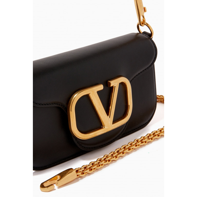 Valentino - Valentino Garavani Locò Small Shoulder Bag in Leather Black