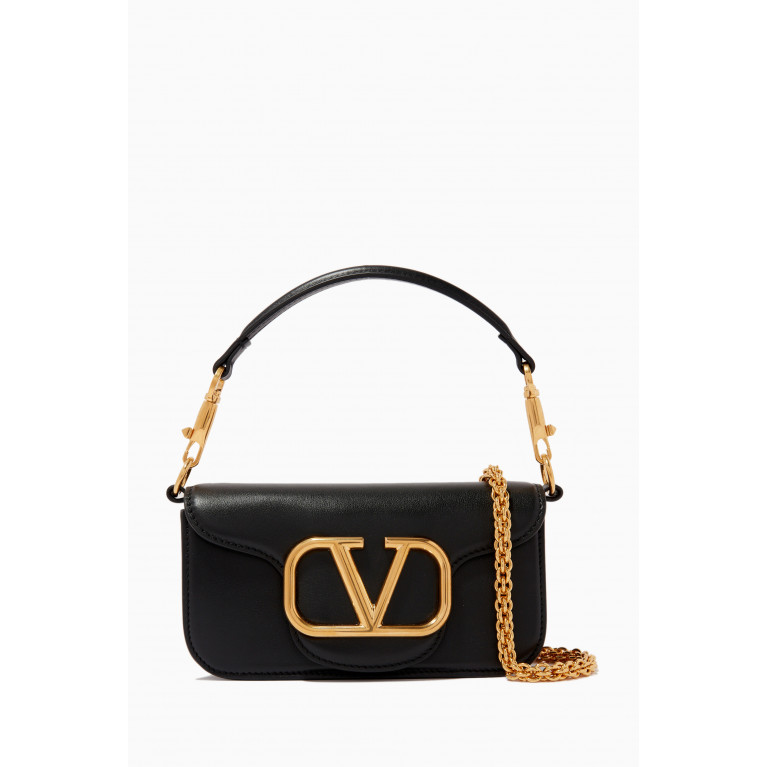 Valentino - Valentino Garavani Locò Small Shoulder Bag in Leather Black