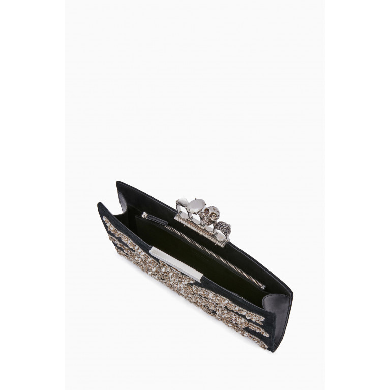 Alexander McQueen - Crystal Spine Jeweled Flat Clutch in Suede