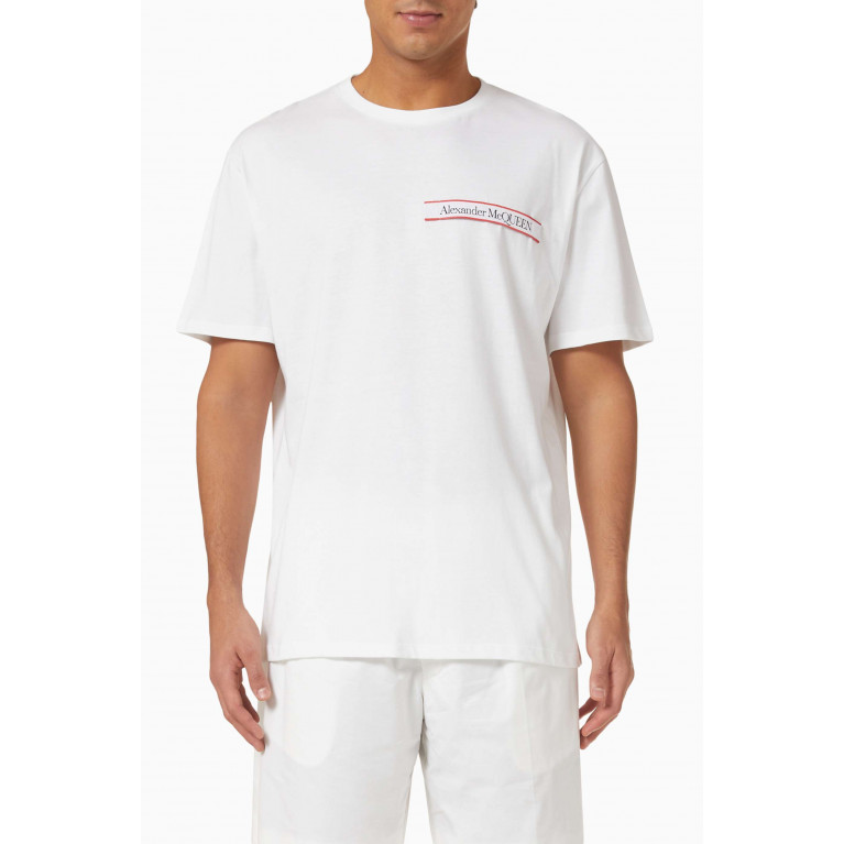 Alexander McQueen - Selvedge Logo Tape T-shirt in Cotton Jersey