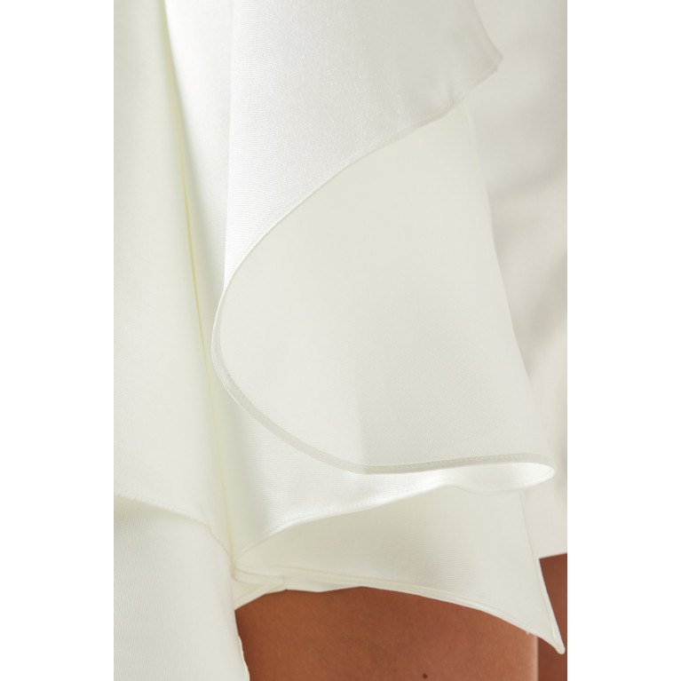 Solace London - Elia Mini Dress in Satin Twill White