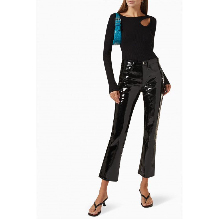 Simon Miller - Patent Straight-leg Cropped Pants in Faux-leather