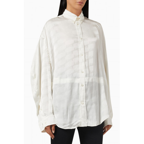 Balenciaga - BB Monogram Twisted Sleeve Shirt in Viscose Jacquard