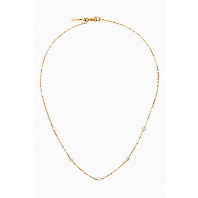 Yataghan Jewellery - Sparkle Round Diamond Necklace in 18kt Yellow Gold