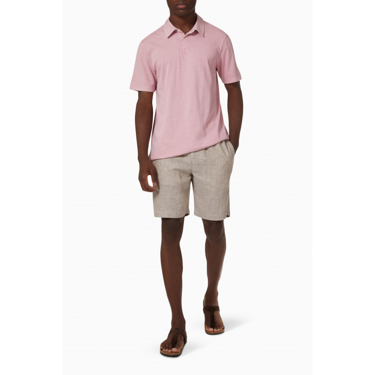James Perse - Classic Polo in Sueded Jersey Pink