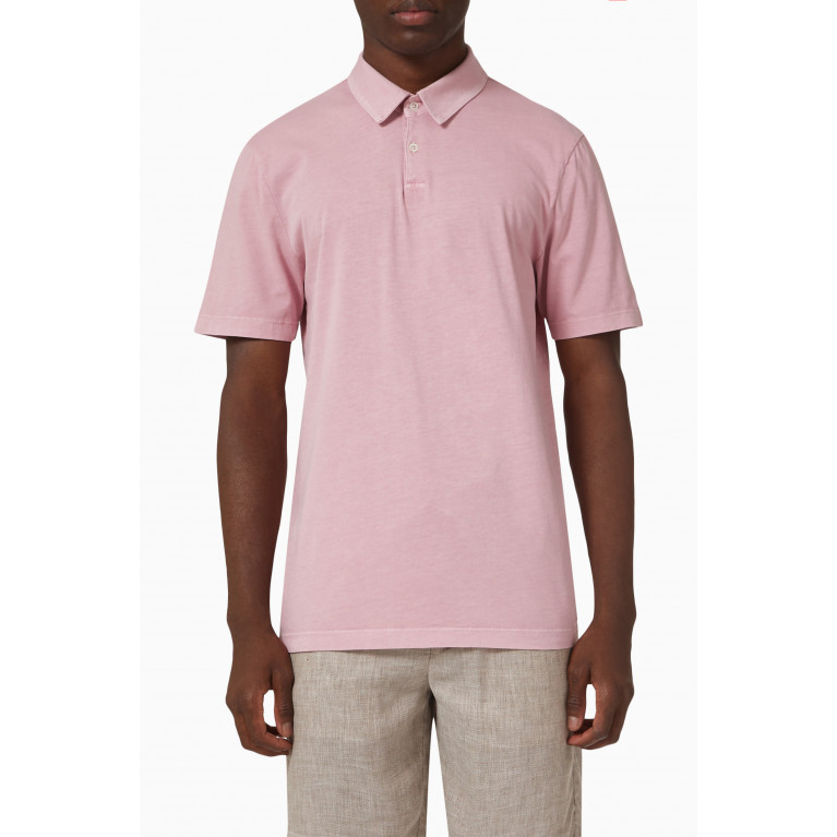 James Perse - Classic Polo in Sueded Jersey Pink