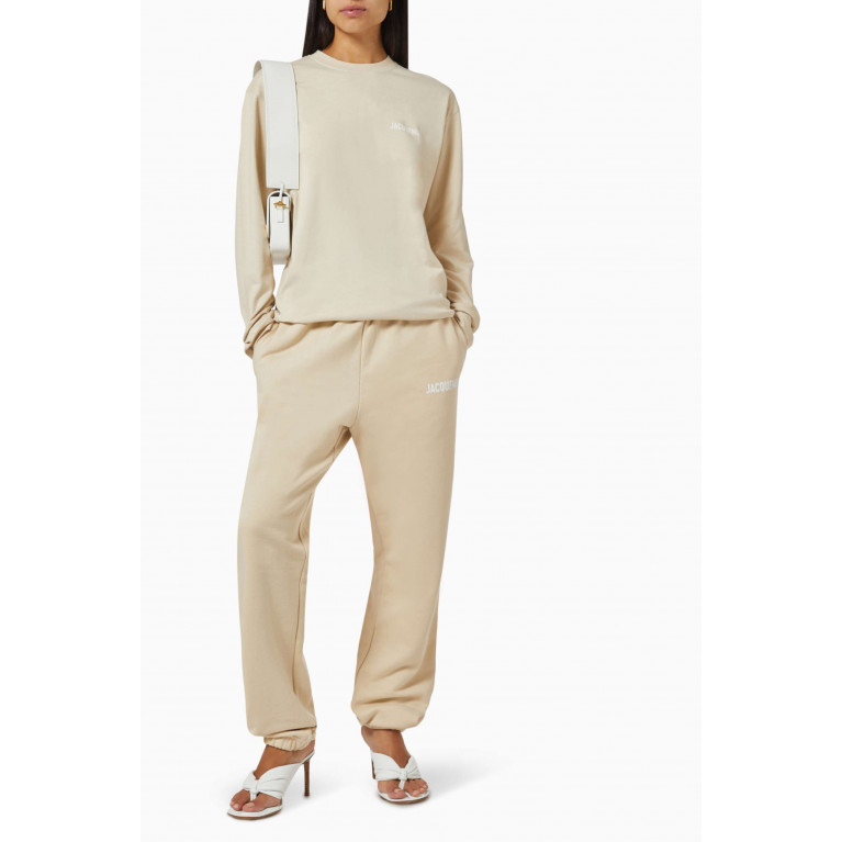 Jacquemus - Relaxed Fit Sweatpants in Cotton Neutral